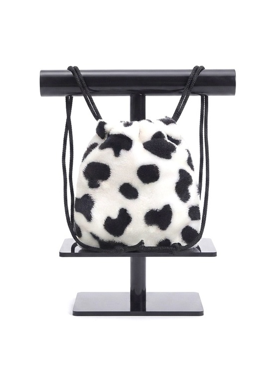 Hand Crafted Handbags - New Faux Fur Medium Cow Print Buttery Soft Handmade Drawstring Crossbody Bag